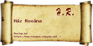 Ház Roxána névjegykártya